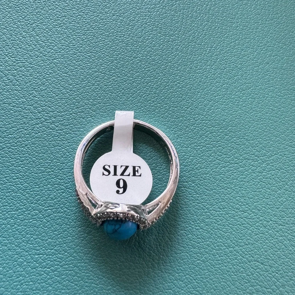 Fragrant Jewels Blue Turquoise and Silver size 9 ring NWT